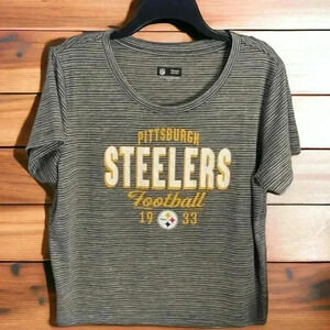 Steelers NFL Team Apparel Women’s Sz. Large striped Tee. Tried on, never worn